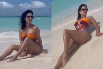 Sun Sunny Leone Sexy Video - Sexy! Sunny Leone Goes Bold As She Poses On Beach In Plunging Swimsuit, Hot  Video Goes Viral; Watch - News18