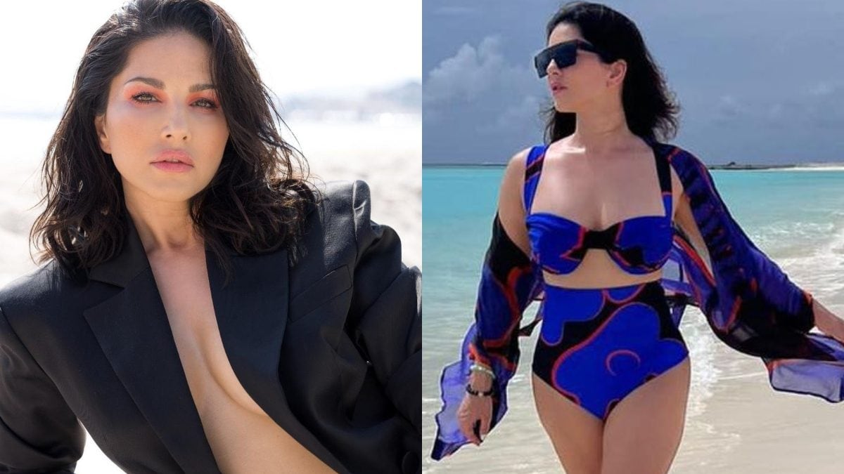 Sanilion Saxy Bra Xxx Vido - Sexy! Sunny Leone Boldly Wears Blazer With No Top, Sizzles In Racy Bikini,  Hot Video Goes Viral; Watch - News18