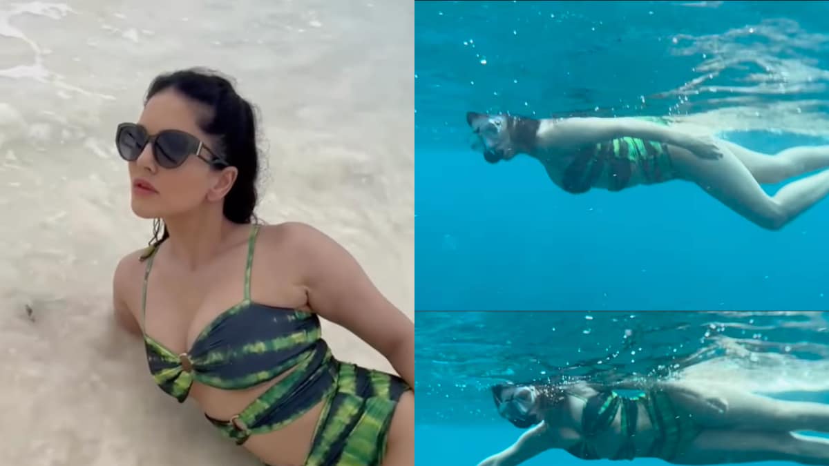Sunny Leone Slips Into a Sexy Neon Green Bikini As She Goes For A Snorkelling In Maldives; Watch - Vimarsana News