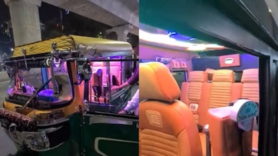 Bengaluru Auto Adorned With Lights, Tray Tables and Cushions Captivates ...
