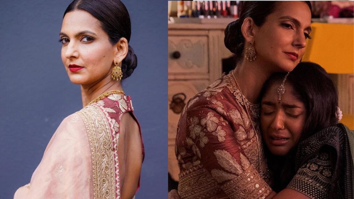 Fans are enchanted by Poorna Jagannathan’s elegant Sabyasachi saree, flawlessly showcased in the season finale of ‘Never Have I Ever’.