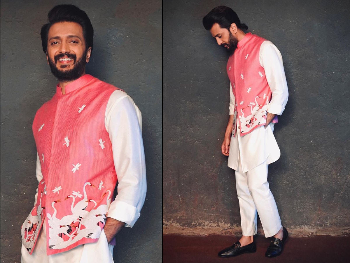 Riteish Deshmukh Is the Pinnacle of Class and Style in THIS Pink  Embroidered Kurta; See Photos | Lifestyle News - News18