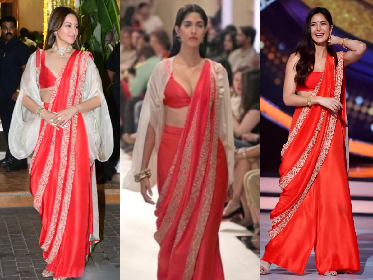 Actress Katrina Kaif Looks Stunning And Graceful In Red Saree | தின பூமி