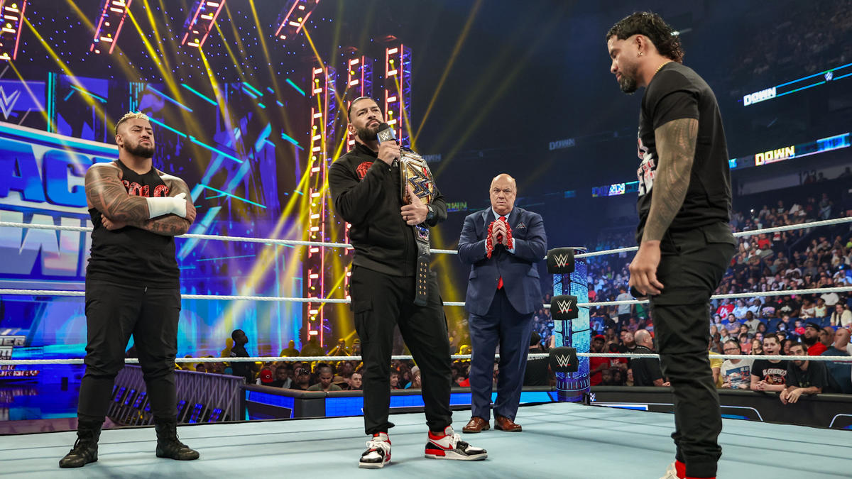 In the latest edition of Smackdown, Jey Uso opened up the show before being interrupted by the Bloodline. they exchanged warnings before the SummerSlam Showdown. 