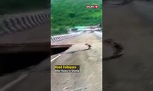 Road Collapses After Rains In Shimla | Big Chunk Of Road Crumbles In Shimla | News18 | #shorts