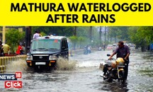 Mathura Rain News | Waterlogged Road In Mathura As Rainfall Intensifies | News18 | English News