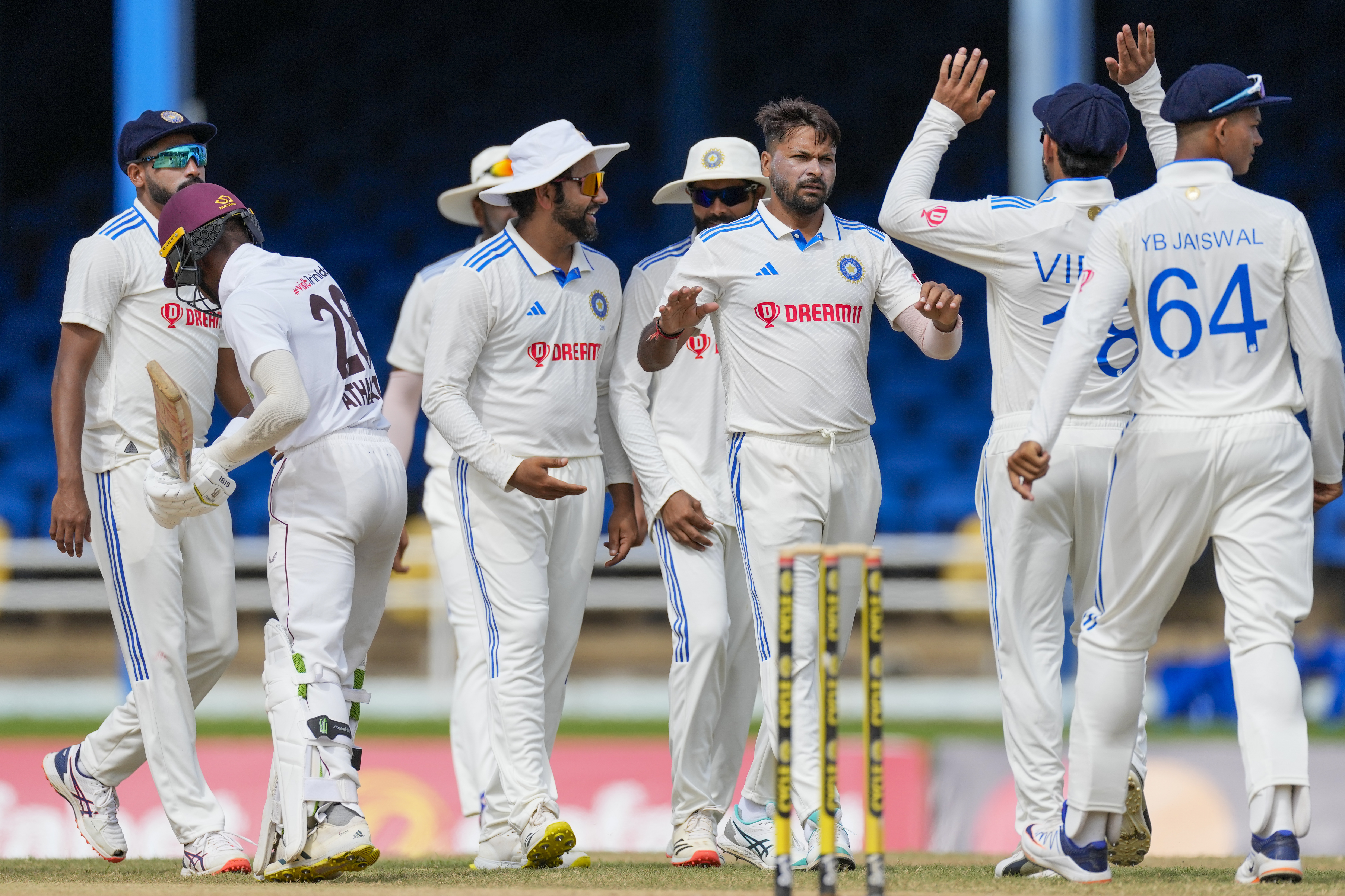 Indian players took control of the second Test and after a slow-paced batting display from the Windies, the visitors completely exposed the West Indies tail with the new ball. 