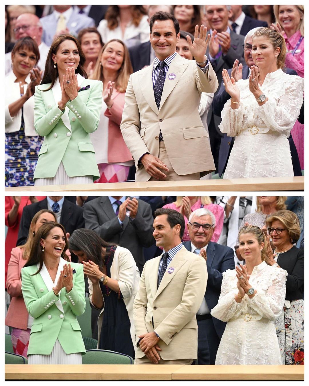 Kate Middleton Sports Minty Fresh Look In Green Balmain Blazer At Wimbledon