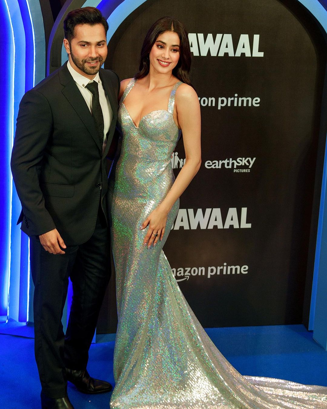  Janhvi Kapoor and Varun Dhawan look like a red-carpet pair at their promotions of their upcoming movie- Bawaal, to be released on Amazon Prime on July 21. (Image: Instagram)