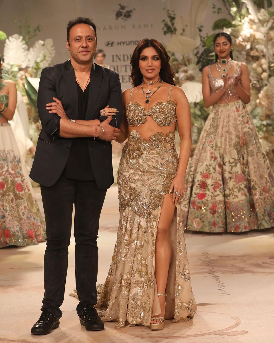Couturier Varun Bahl presented his collection— 'Inner Bloom' on Day 3 of the fashion show, with his old friend, actor Bhumi Pednekar as the showstopper. (Image: Instagram) Bhumi Pednekar