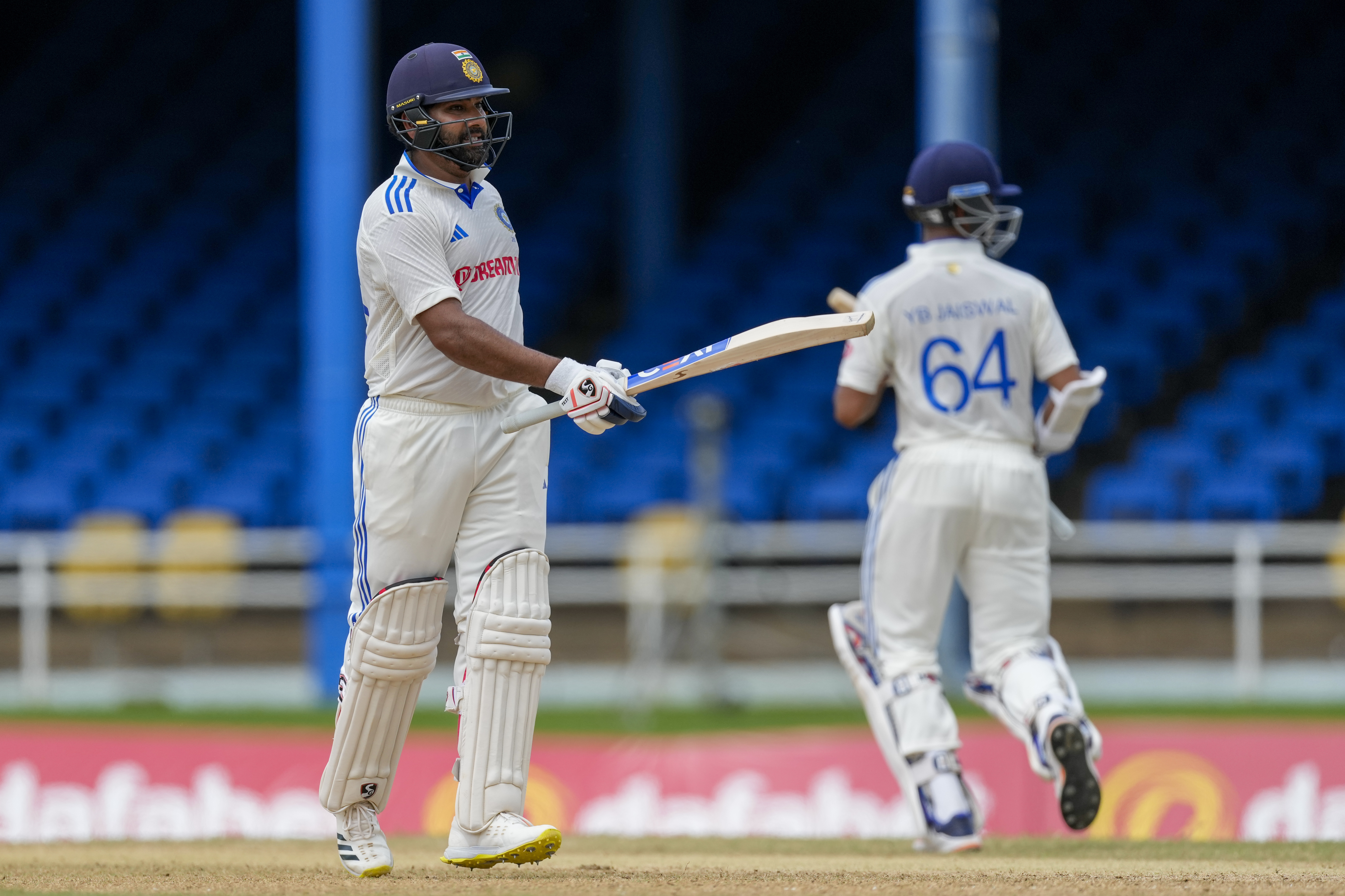 Rohit Sharma and Yashasvi Jaiswal narrowly missed out on a record of three back-to-back century stands by the Indian openers as Rohit was dismissed when India's score was at 98. The Indian captain did score 57 runs.