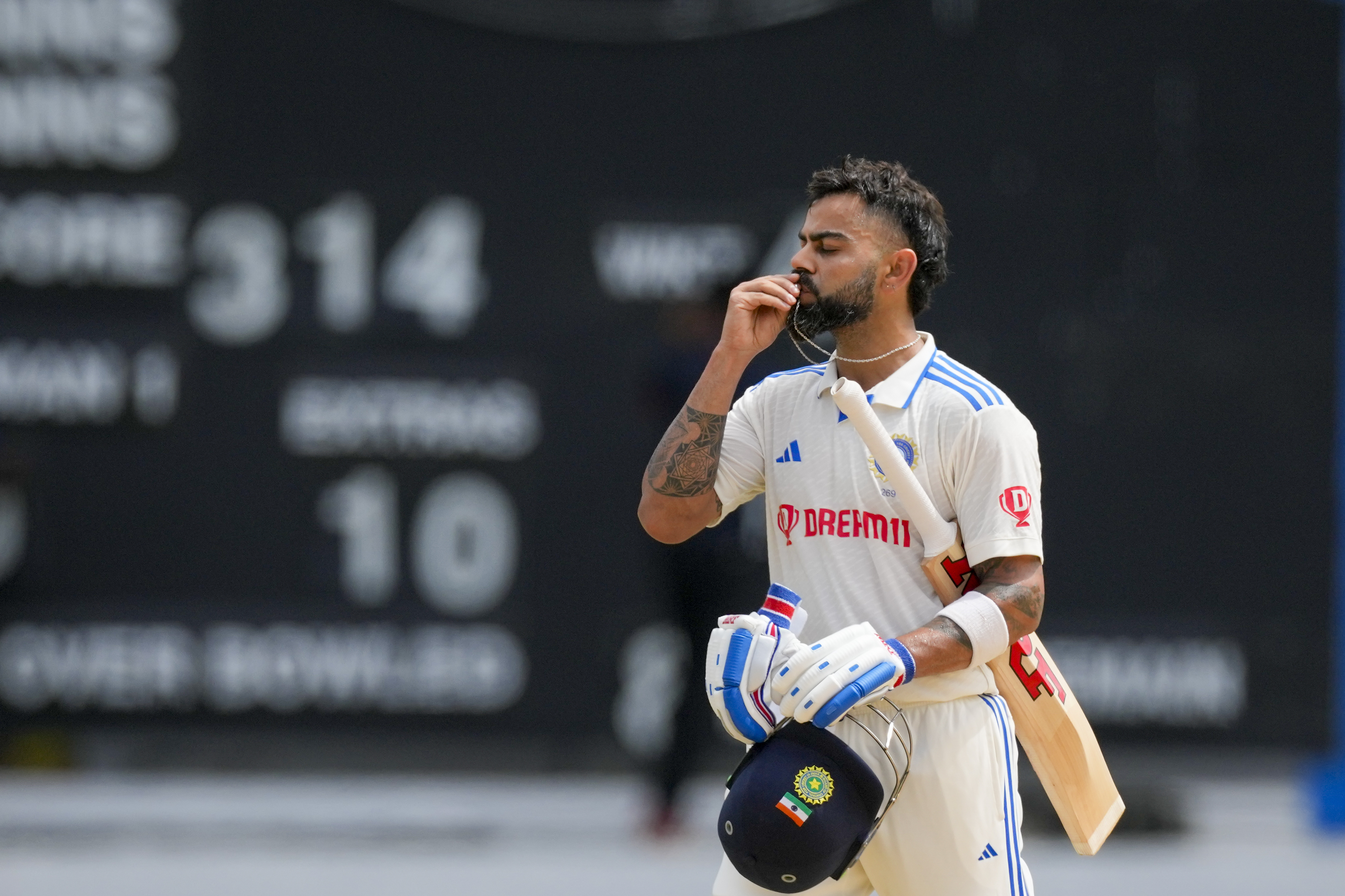 Kohli celebrated his special knock by kissing his wedding ring and he later told reporters after the match that he wasn't thinking too much about his barren record away from home. He was simply looking to help his team in the 34-year-old's words. Kohli celebrated his special knock by kissing his wedding ring and he later told reporters after the match that he wasn't thinking too much about his barren record away from home. He was simply looking to help his team in the 34-year-old's words.