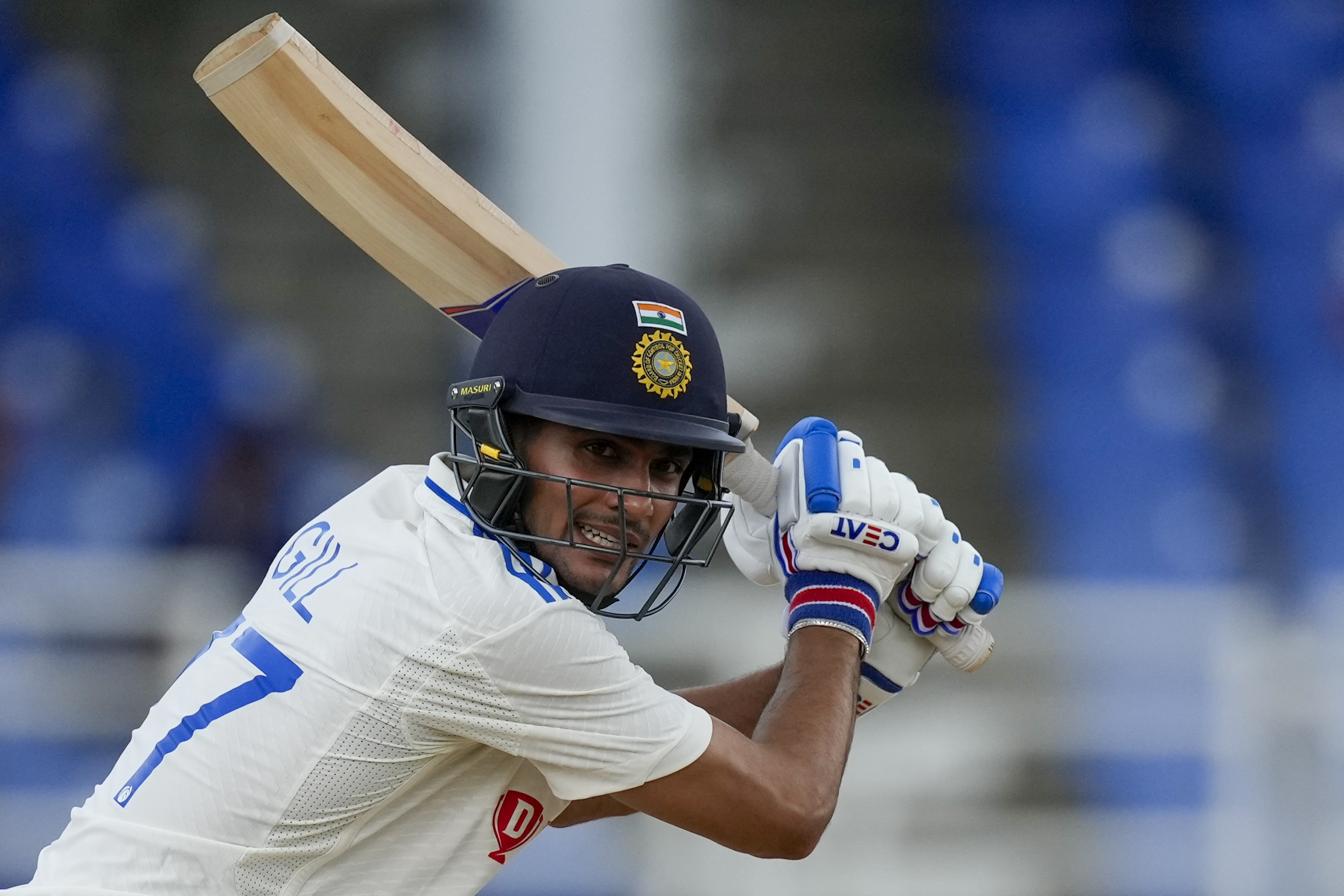 Shubman Gill's struggles at number 3 continued as he was dismissed after scoring 10 runs in 12 balls. (AP Photo) Shubman Gill's struggles at number 3 continued as he was dismissed after scoring 10 runs in 12 balls. (AP Photo)