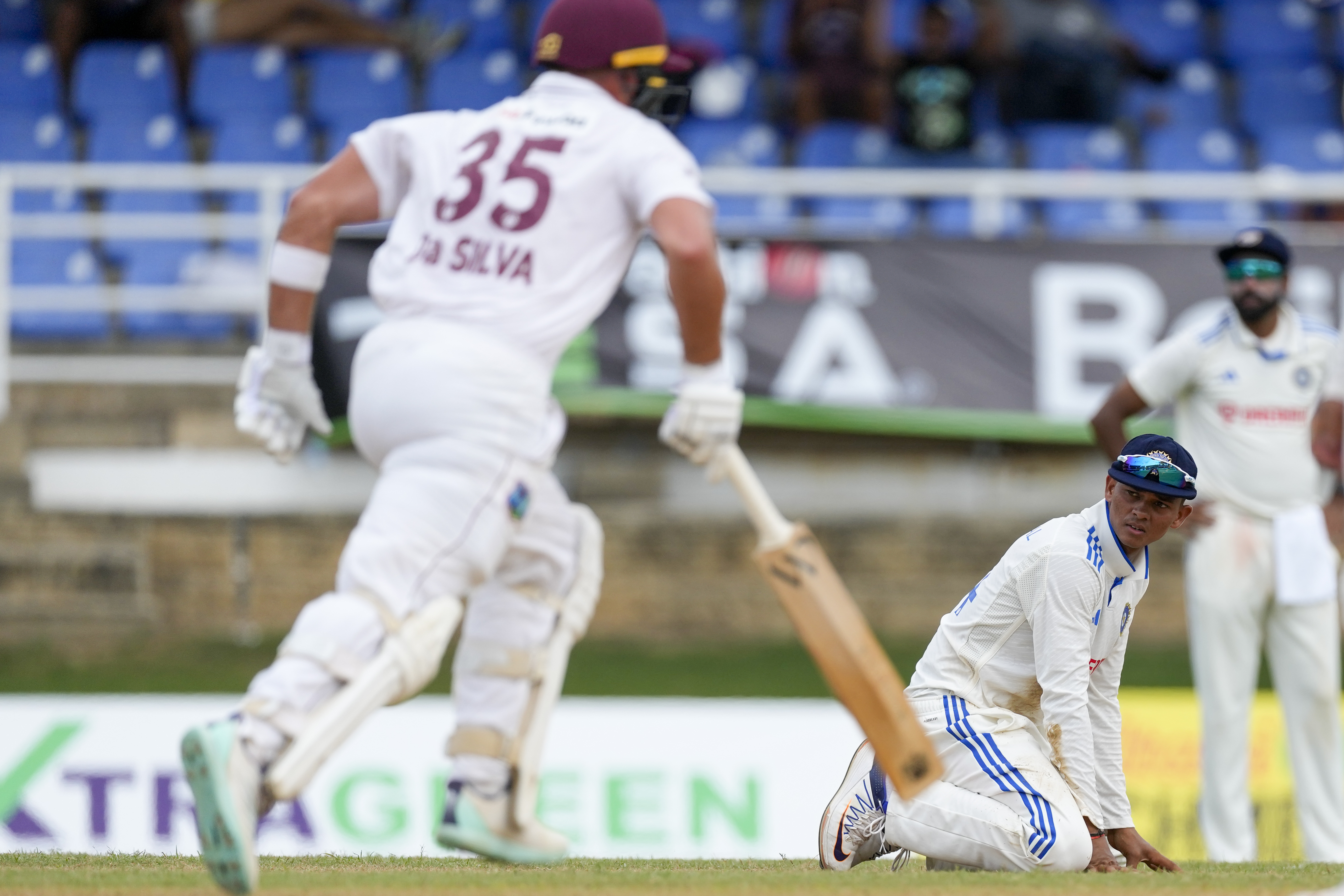Joshua Da Silva joined Athanaze after Blackwood was dismissed by Ravindra Jadeja shortly after Tea. The play in third session was disrupted by rain again, just before delay however Silva was dismissed by Siraj at 10 runs. 