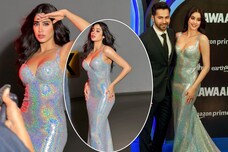 Janhvi Kapoor Blings At Bawaal Screening In Holographic Gown, Check Out Her Sizzling Photos