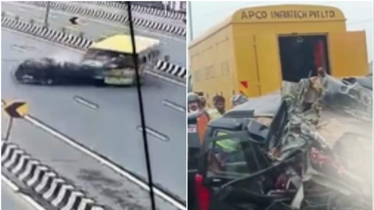 Caught on CCTV: Bus-Car Collision on Delhi-Meerut Expressway Kills 6; Child Critically Injured – News18