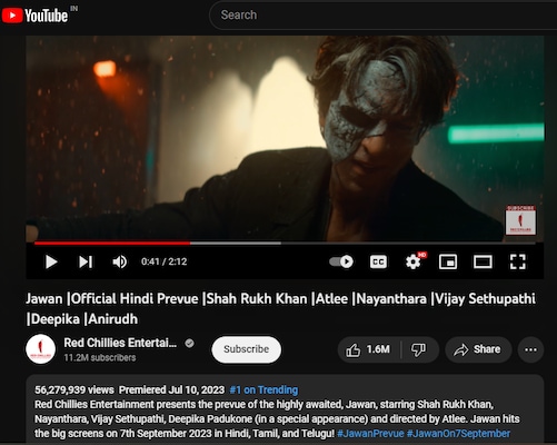 Jawan LIVE Updates: SRK's Jawan Prevue continues to trend on #1 spot on YouTube Jawan LIVE Updates: SRK's Jawan Prevue continues to trend on #1 spot on YouTube