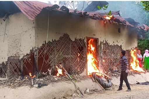 Manipur: The house of the main accused in Chekmai area was allegedly set on fire by local community members. (News18)