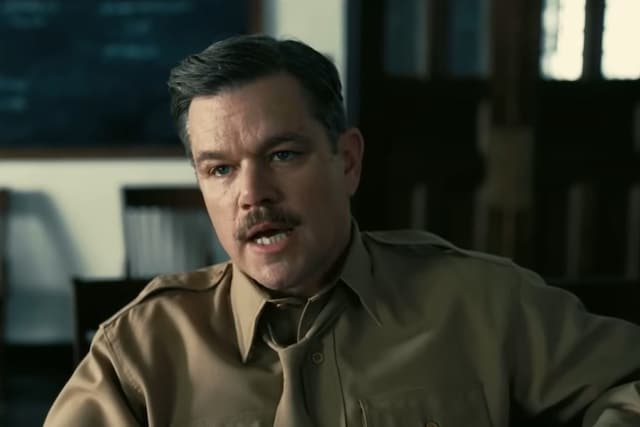 Matt Damon plays General Leslie Groves, who played a pivotal role in the Manhattan Project.