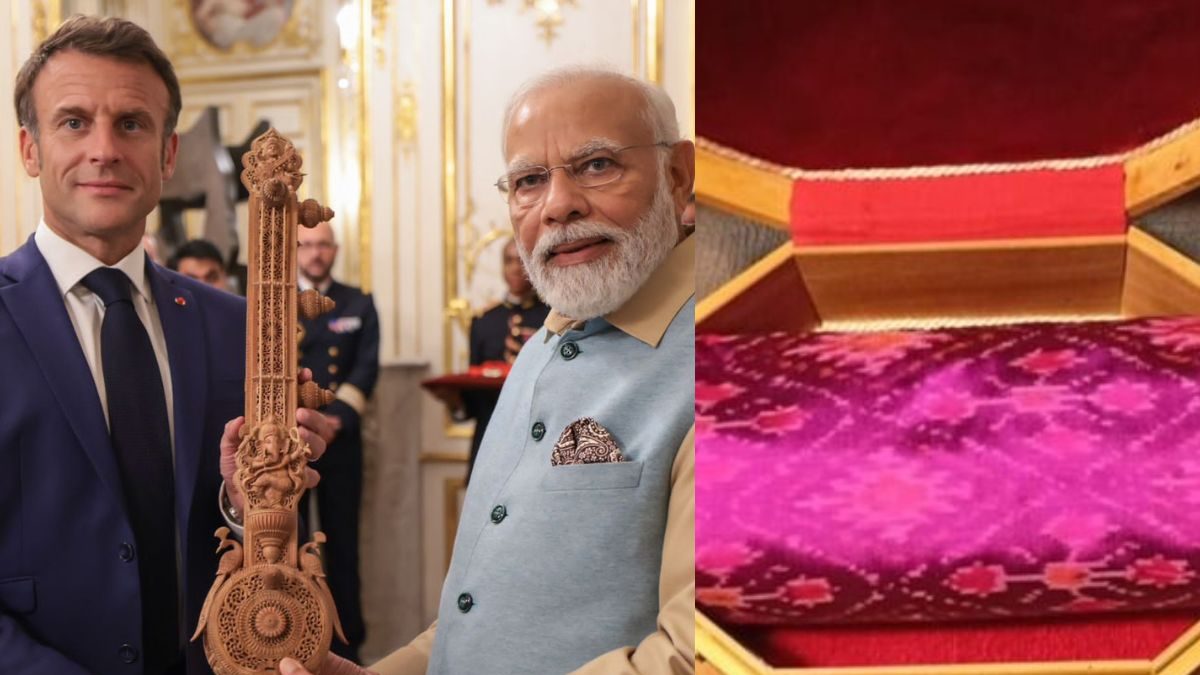 Sandalwood Sitar to Macron, Pochampally Silk to His Wife: A Look at Exquisite Gifts from PM Modi - Vimarsana News