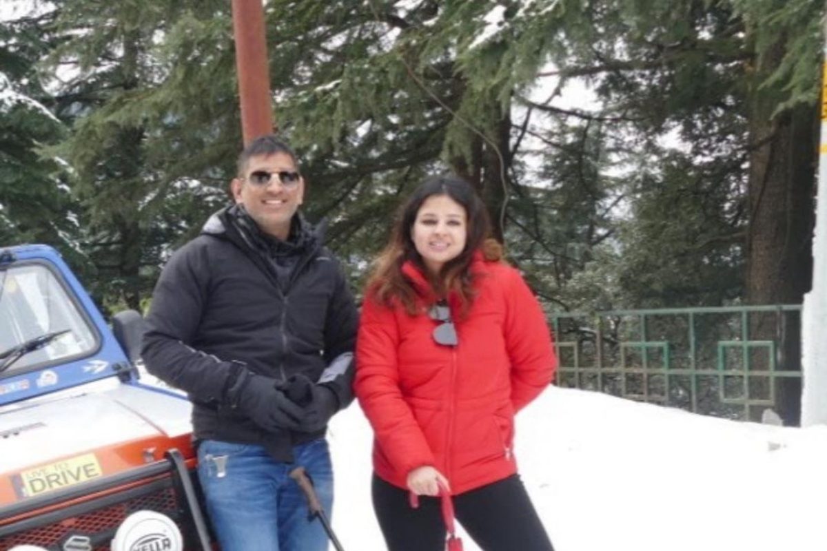 MS Dhoni (left) and Sakshi Singh Dhoni. (Pic Credit: sakshisingh_r)