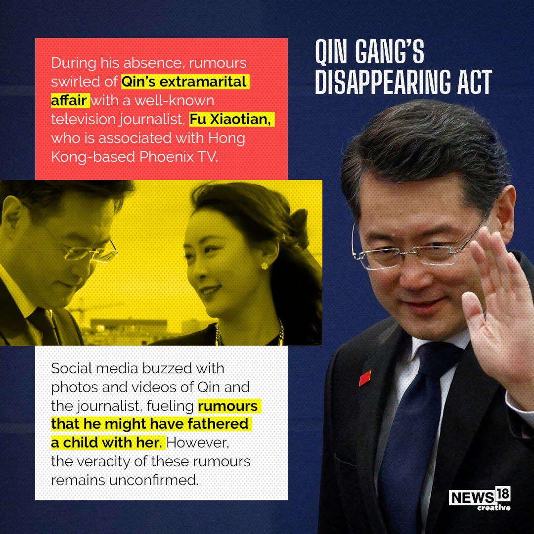 The TV anchor with whom he is suspected of having an affair is Fu Xiaotian.  (Illustration: News18)