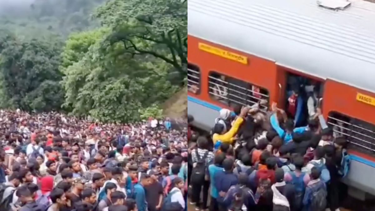 Shocking Video Shows Huge Crowds Flocking on Railway Tracks Near Dudhsagar Falls in Goa