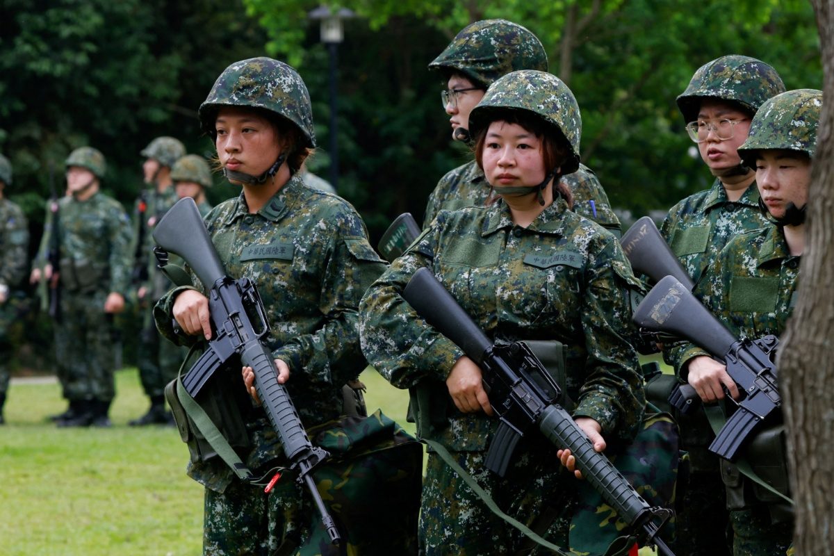 The first batch of a female reservist army is seen during a training in Taoyuan, Taiwan. (Image: Reuters)