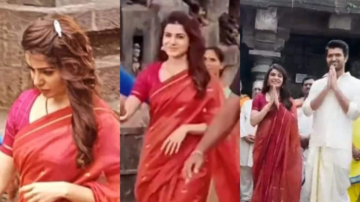 Samantha Decks Up as New Bride, Spotted at Temple with Vijay Deverakonda; Video Goes Viral