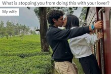 'What's Stopping You?': Viral Pic of Couple Kissing While Hanging on Train Gets Hilarious Replies