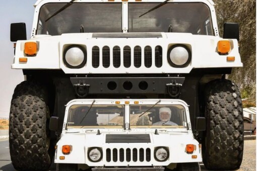 Dubai Sheikh’s Huge Hummer Towers Over Regular Cars on Road, Old Video Goes Viral Again (Photo Credits: Instagram/@shhamadbinhamdan)