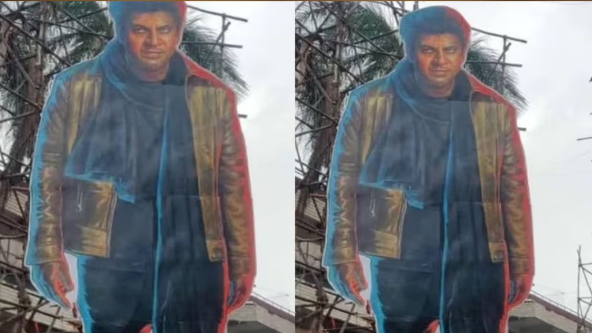 Shiva Rajkumar-starrer Ghost's 40 Feet Cut-out Poster Unveiled At Bengaluru Theatre - Vimarsana News