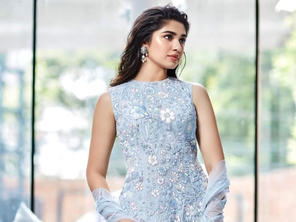 krithi shetty blue dress Krithi Shetty Looking Beautiful in Blue Dress