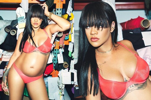 For a recent photoshoot, singer Rihanna, who is expecting her second child, flaunted her baby bump while wearing a bikini. (Images: Instagram)