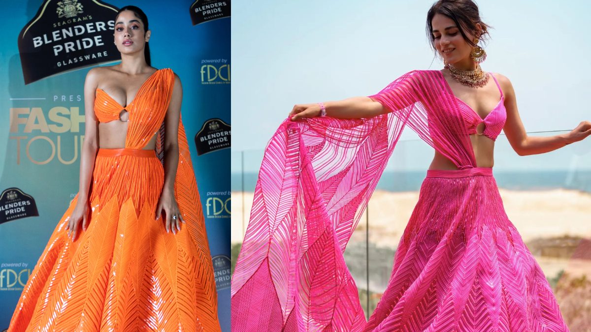 Janhvi Kapoor and Radhika Madan Showcased Elegance in Matching Amit Aggarwal Lehengas with a Unique Twist