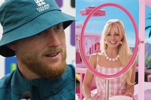 Who played the Barbie song at the Ashes presser