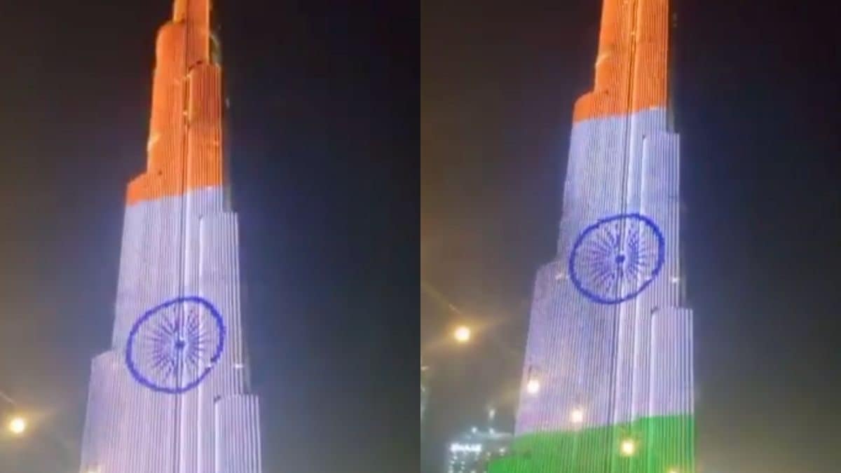 Indian Flag Displayed At Burj Khalifa Day After Video of Pakistani Meltdown on Independence Day