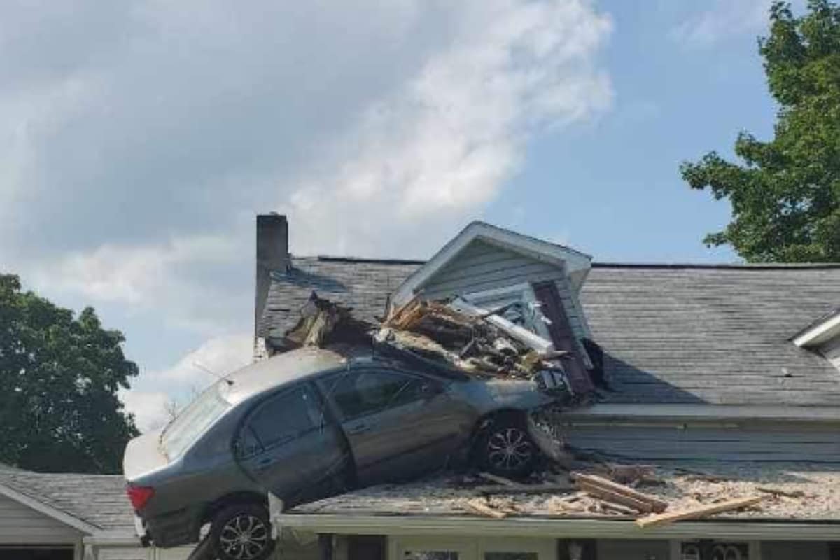Car crashes into 2nd floor of home in Decatur Township, Pennsylvania