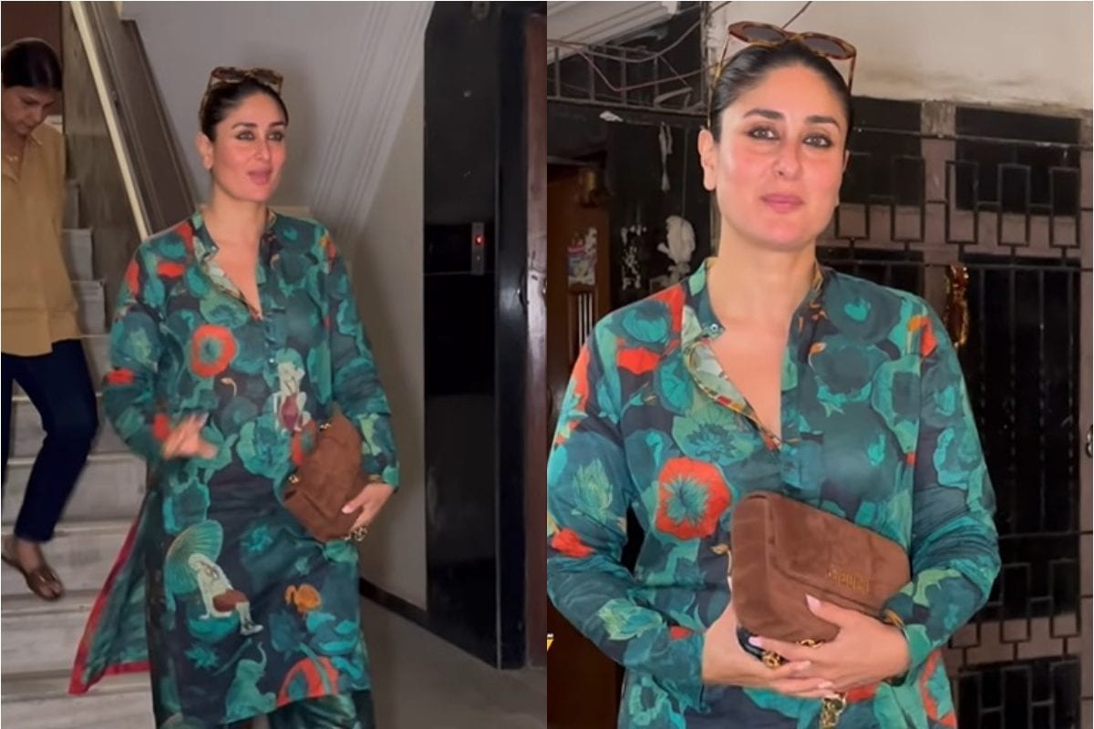 kareena Kapoor Latest, Anarkali churidar silk eid design, Green embroidered  embroidered attires