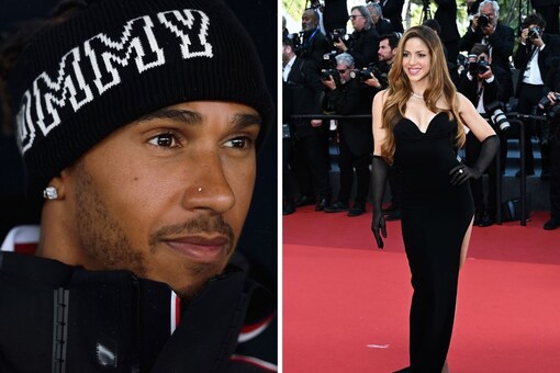 Lewis Hamilton and Shakira (Image: Twitter and AFP)
