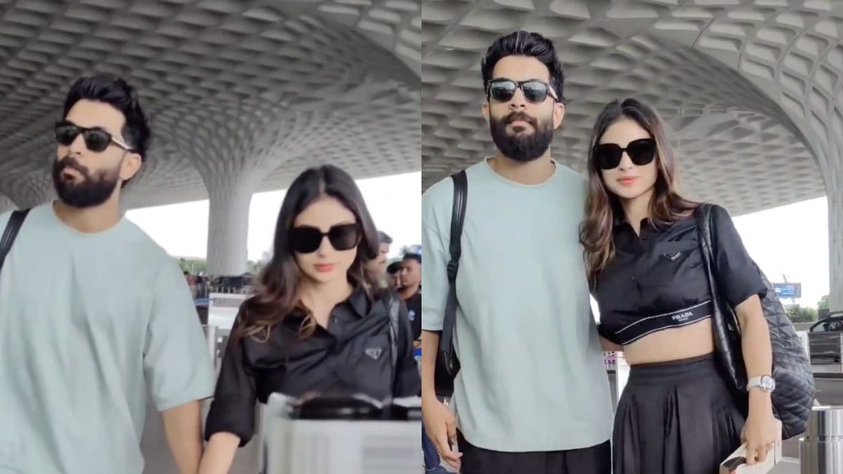 Mouni Roy Sizzles In An All-Black Outfit As She Gets Clicked With Suraj Nambiar At Airport; Watch – News18