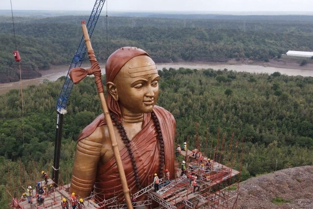 The statue, which was commissioned as Icon of Unity and Oneness at Omkareshwar in Madhya Pradesh, has an initial portrait created by a Sholapur-based artist Vasudev Kamath in 2018. (Photo: By Special Arrangement)