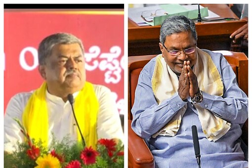 Senior Congress leader BK Hariprasad (L). Karnataka CM Siddaramaiah (R). (Images: X/PTI)