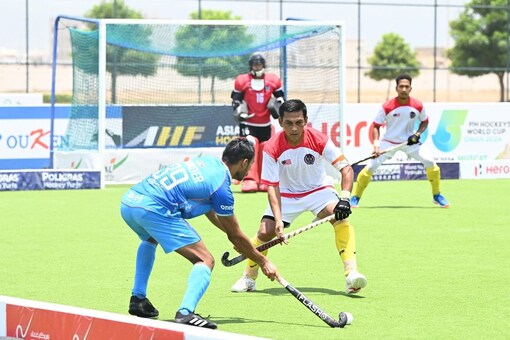 India in action against Malaysia. (Credit: Twitter)