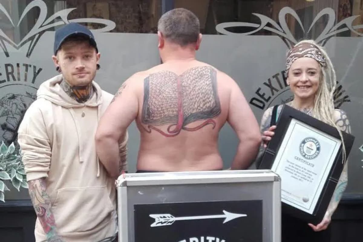 Senior citizen breaks record for most tattoos on the body | Guinness World  Records