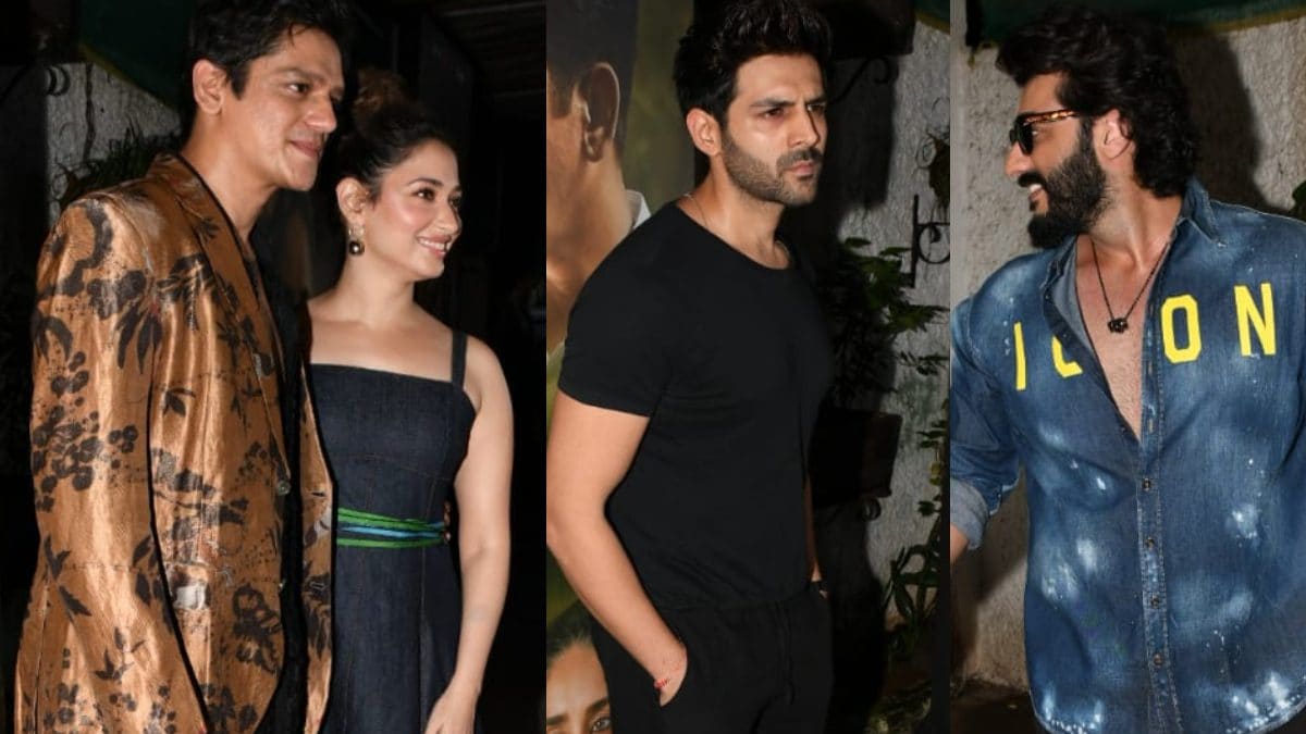 Jaane Jaan Premiere: Tamannaah Bhatia Cheers For Beau Vijay Varma, Kartik Aaryan, Arjun Kapoor Attend; Photos – News18