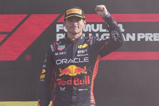 Max Verstappen beat teammate Sergio Pérez by 6.064 seconds. Carlos Sainz Jr. was third, 11.193 behind Verstappen (AP Photo) 