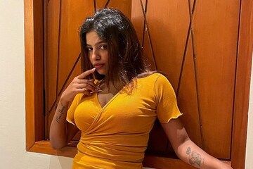 Kannada Actress Sonu Gowda Aces Western Look In Yellow Bodycon ...