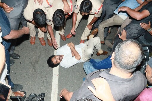 Pawan Kalyan was detained after he protested against the cops stopping his convoy.
