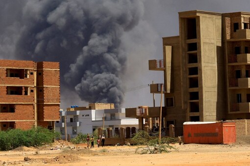 Smoke rises above buildings after an aerial bombardment in Sudan’s Khartoum. (Image: Reuters)